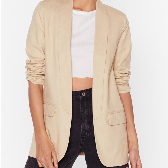 Nasty Gal Jackets & Blazers - Nasty Gal Keep Out of It Linen Blazer